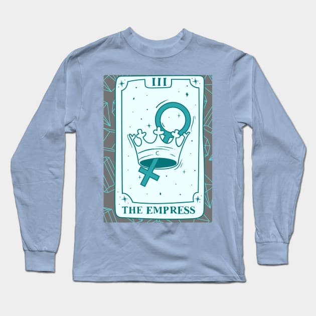 The Empress Tarot Card and Crystals Graphic Long Sleeve T-Shirt by WonderfulHumans